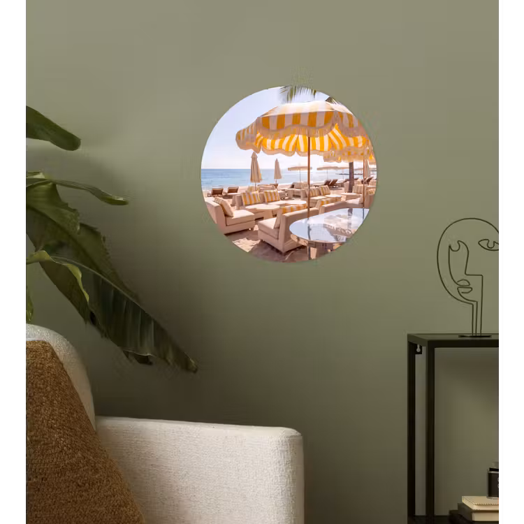 Behangcirkel - Strand - Ligbedden - Vakantie - Modern - Geel — 3