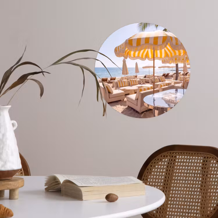 Behangcirkel - Strand - Ligbedden - Vakantie - Modern - Geel — 4