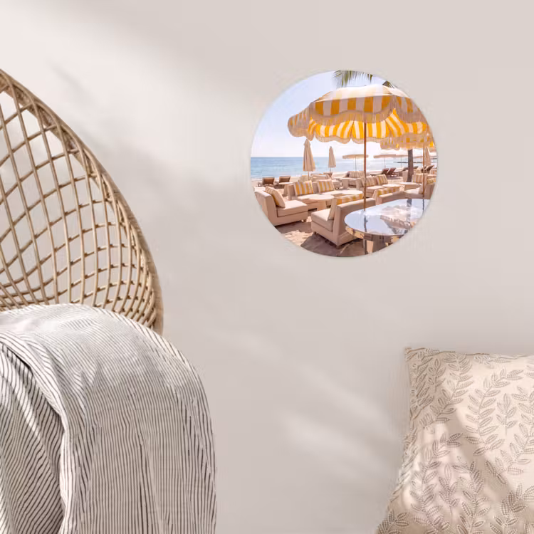 Behangcirkel - Strand - Ligbedden - Vakantie - Modern - Geel — 5