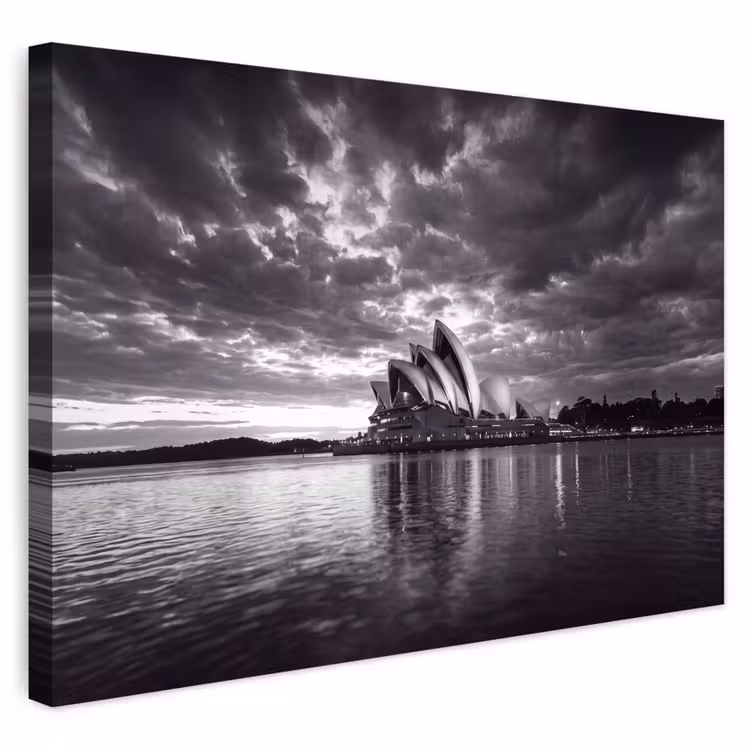 Buiten canvas - Architectuur - Water - Stad - Modern - Zwart-wit — 1