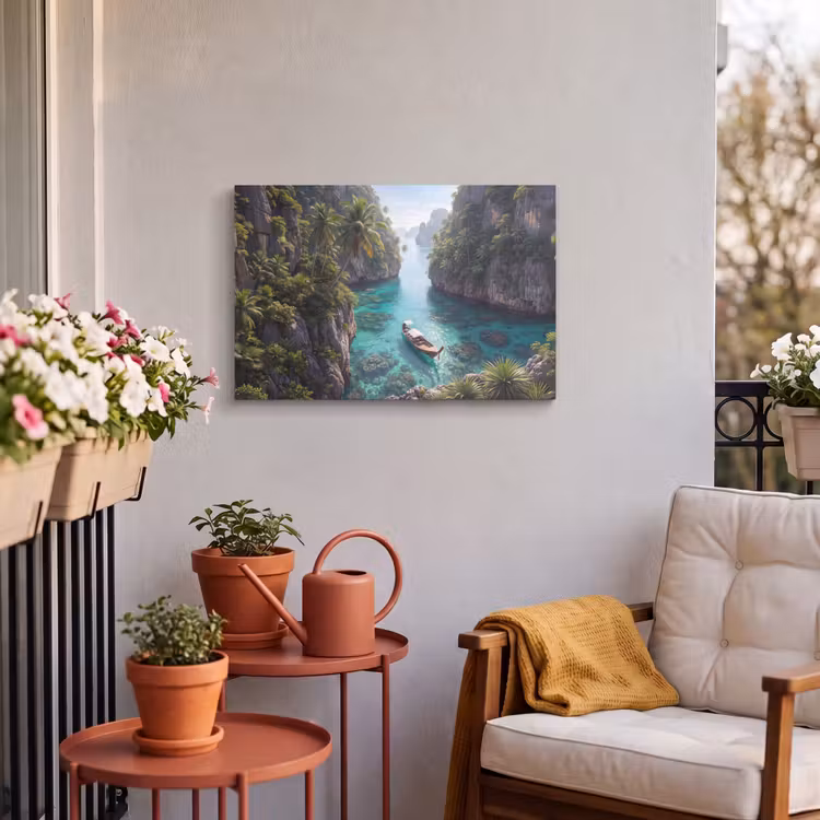 Buiten canvas - Eiland - Tropisch - Water - Palmbomen - Natuur — 3