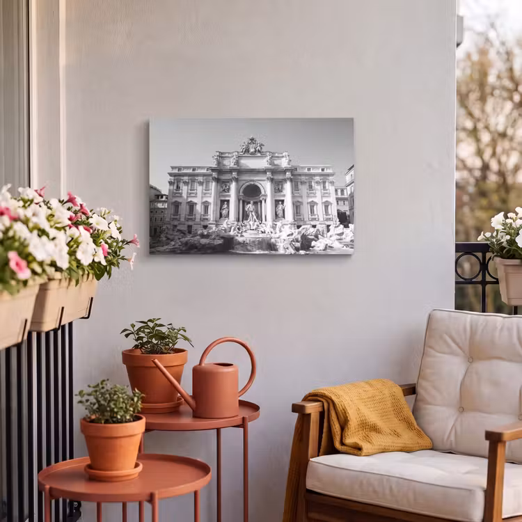 Buiten canvas - Fontein - Beelden - Architectuur - Zwart-wit — 3