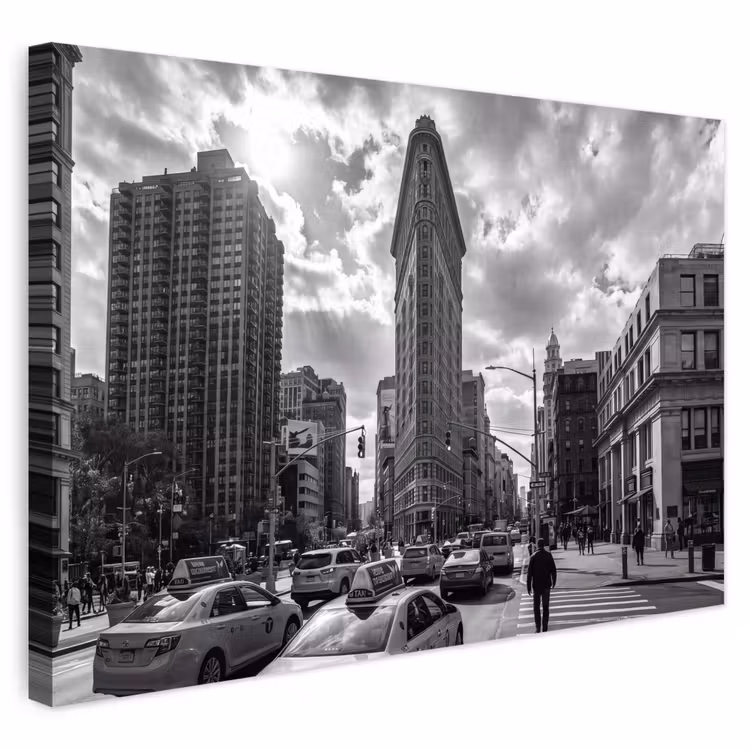 Buiten canvas - Gebouw - Hoogbouw - Stad - Architectuur - Zwart-wit — 1
