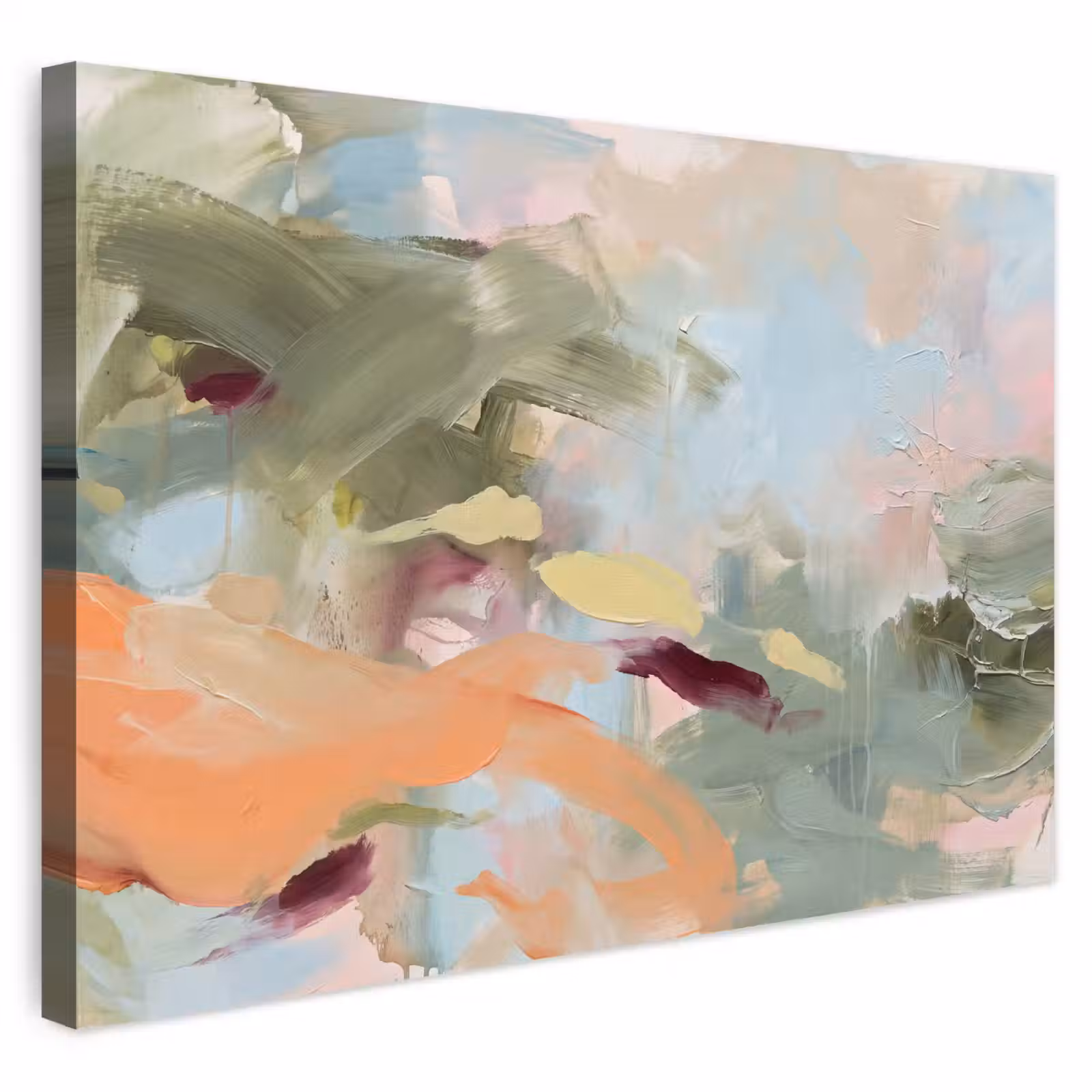 Buiten canvas - Abstract - Borstelstreken - Kunst - Modern - Pastel — 1