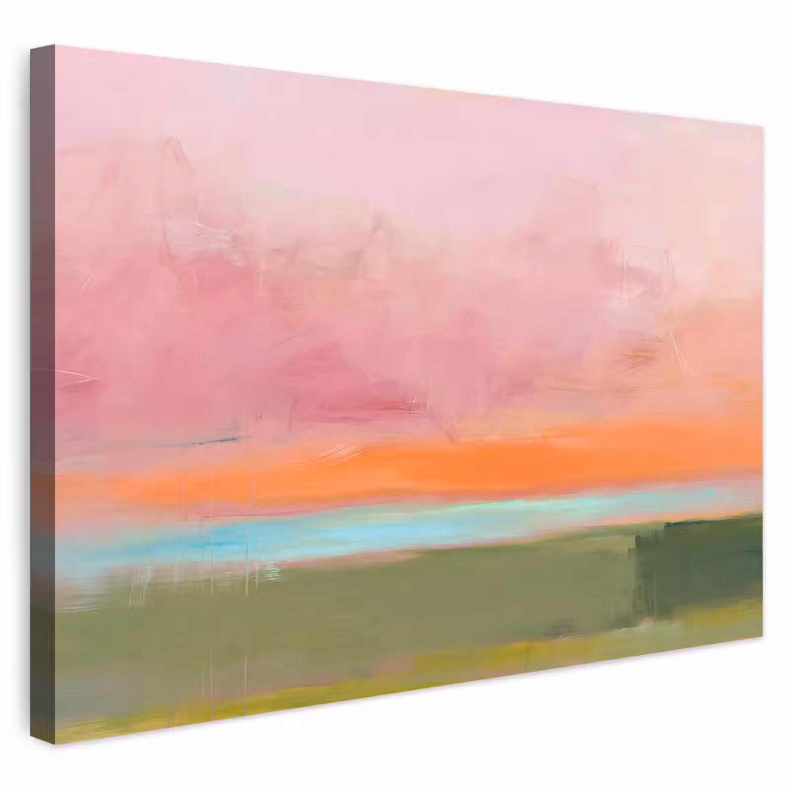 Buiten canvas - Abstract - Landschap - Modern - Roze - Oranje — 1