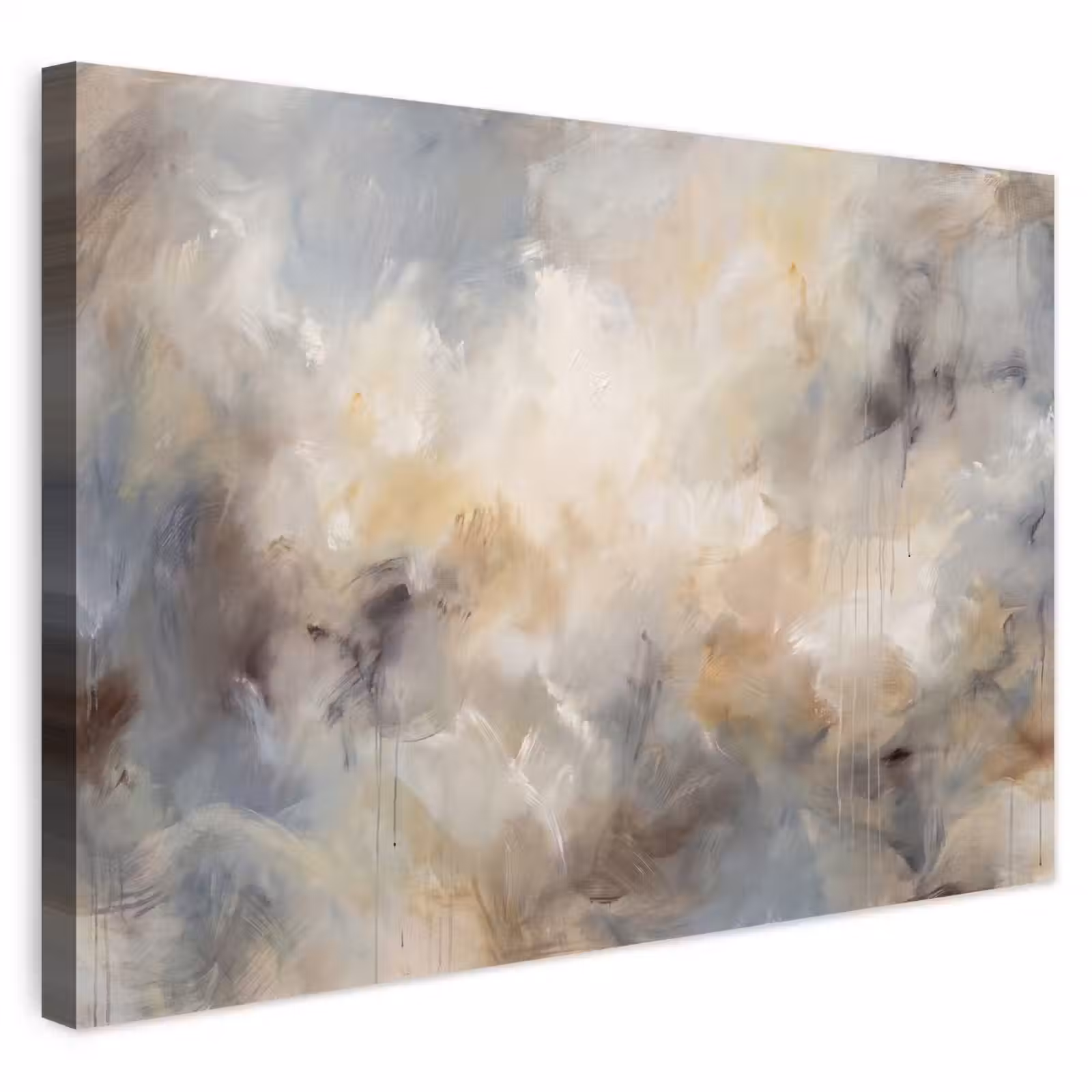 Buiten canvas - Abstract - Wolken - Sfeervol - Beige - Grijs — 1