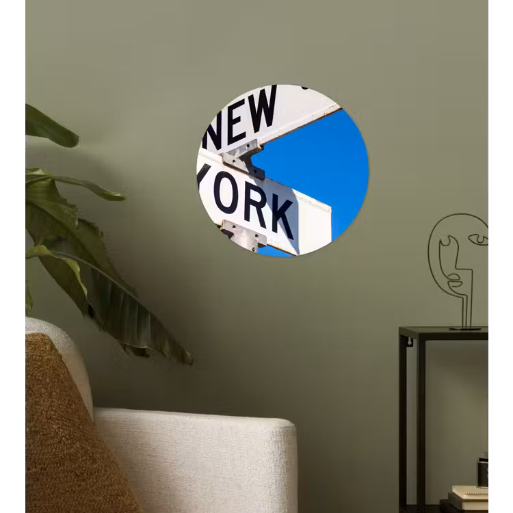 Behangcirkel - New York - Straatbord - Stad - Urban - Blauw — 3