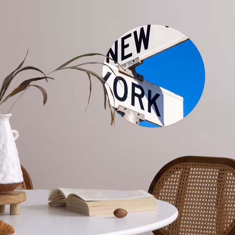 Behangcirkel - New York - Straatbord - Stad - Urban - Blauw — 4