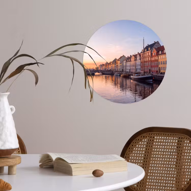 Behangcirkel - Stad - Gracht - Zonsondergang - Klassiek - Kleurrijk — 4