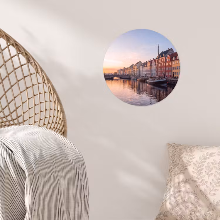 Behangcirkel - Stad - Gracht - Zonsondergang - Klassiek - Kleurrijk — 5