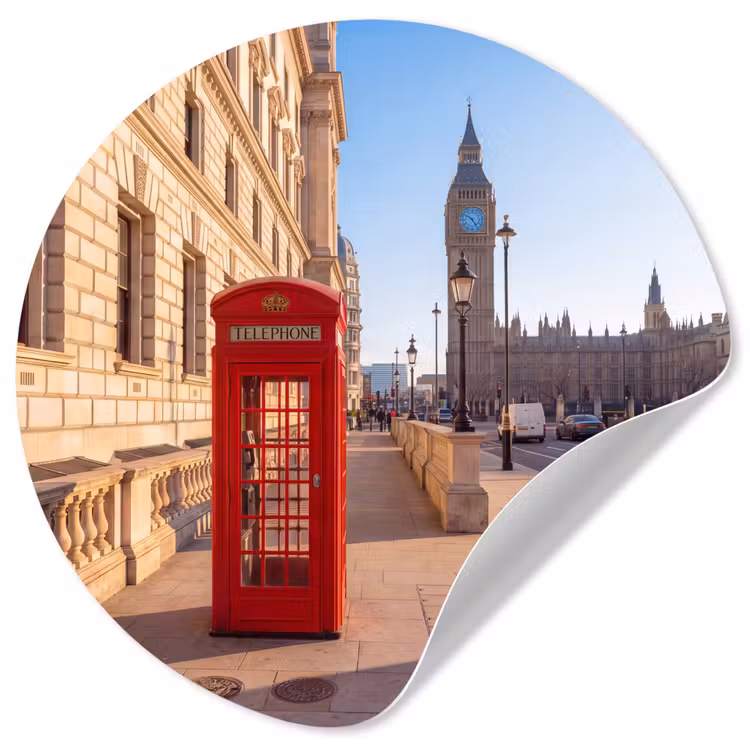Behangcirkel - Telefooncel - Rood - Londen - Stad - Architectuur — 1
