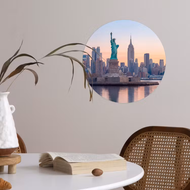 Behangcirkel - Vrijheidsbeeld - New York - Zonsopgang - Stad - Architectuur — 4