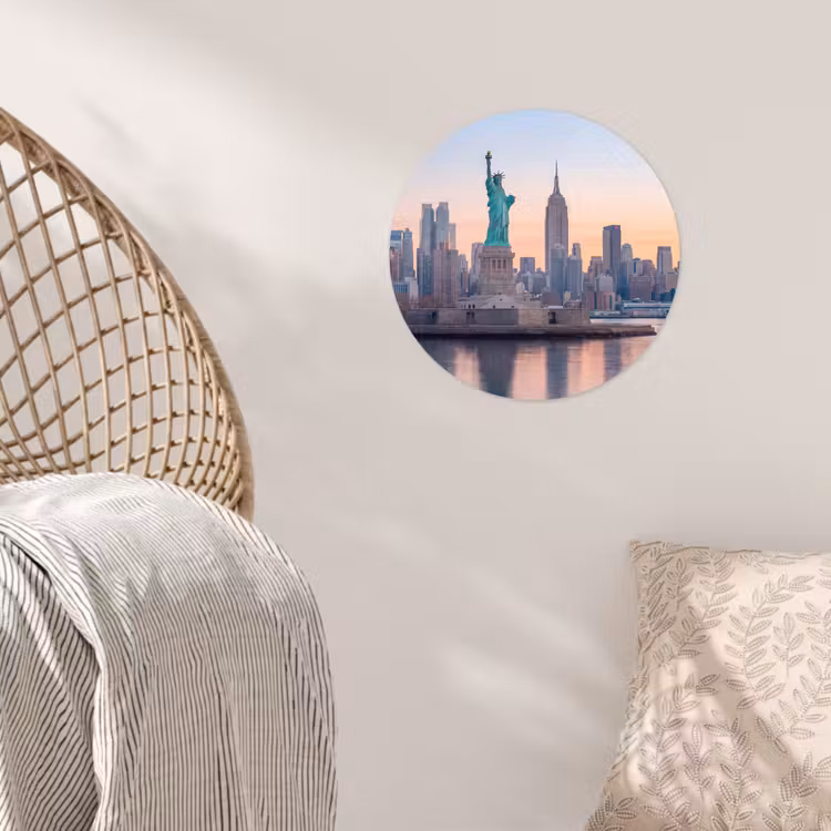 Behangcirkel - Vrijheidsbeeld - New York - Zonsopgang - Stad - Architectuur — 5