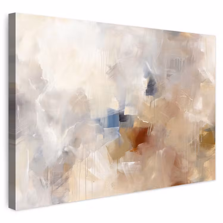Buiten canvas - Abstract - Borstelstreken - Modern - Beige - Kunst — 1