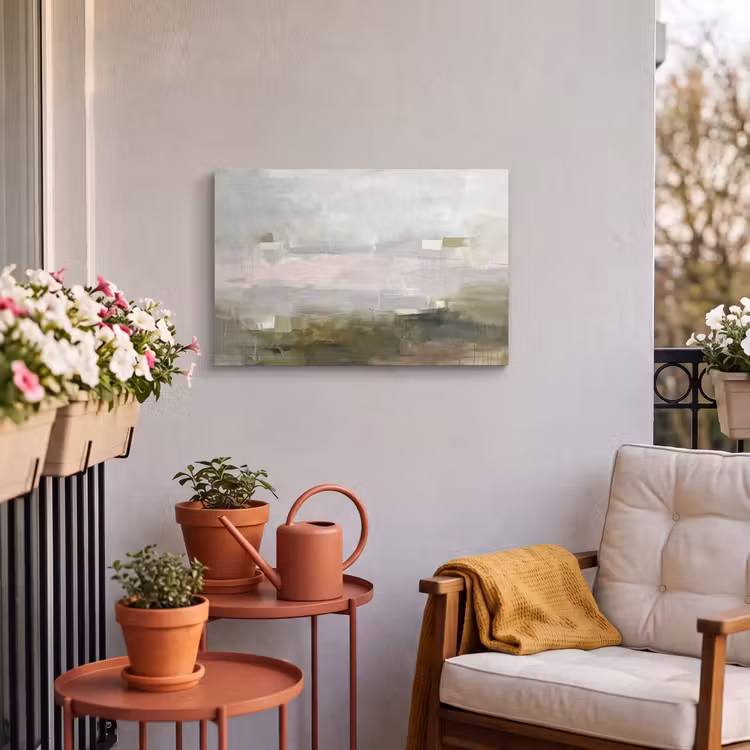 Buiten canvas - Abstract - Gelaagd - Kunst - Modern - Grijs-Groen — 3