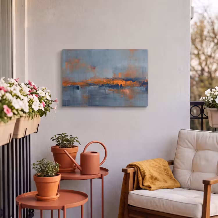 Buiten canvas - Abstract - Kleuren - Modern - Oranje - Grijs — 3