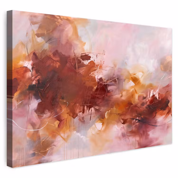Buiten canvas - Abstract - Kleurrijk - Kunst - Modern - Roze-Rood — 1