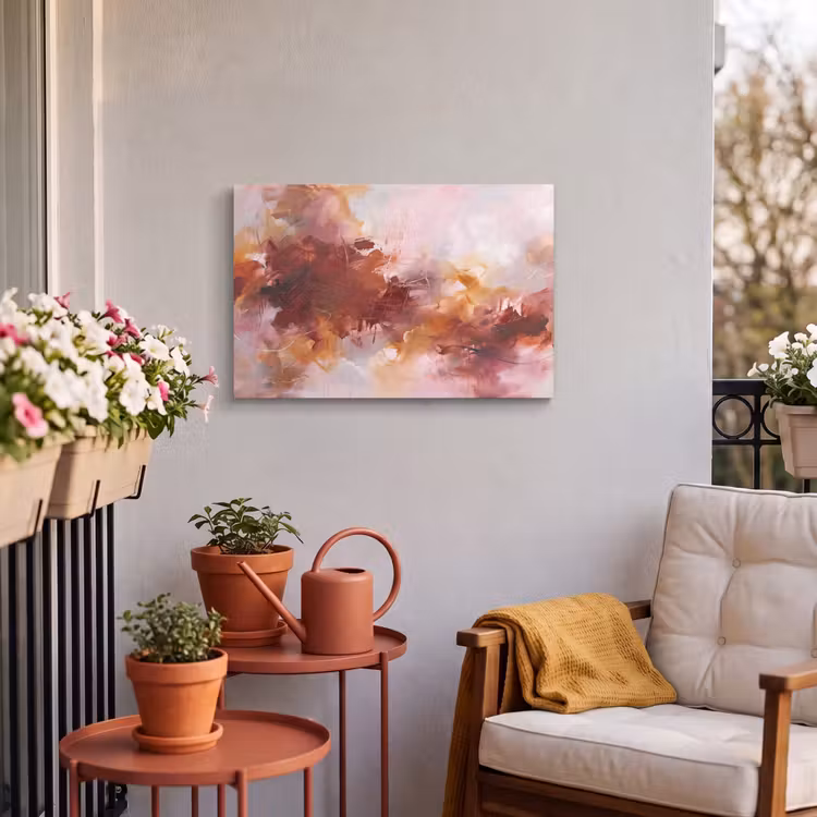 Buiten canvas - Abstract - Kleurrijk - Kunst - Modern - Roze-Rood — 3