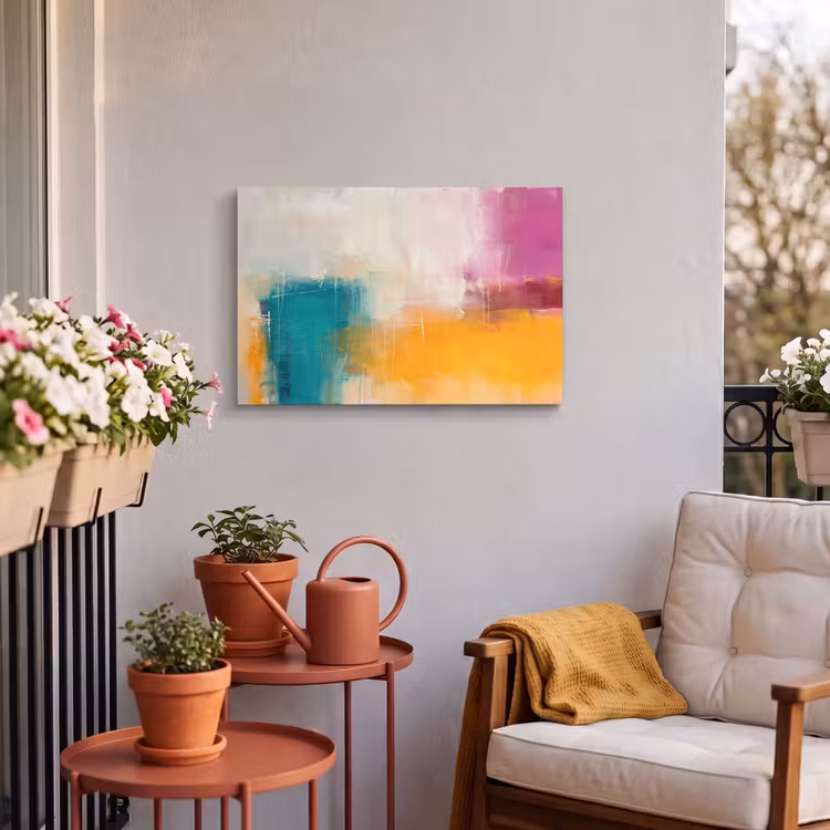 Buiten canvas - Abstract - Kleurrijk - Modern - Kunst - Oranje — 3