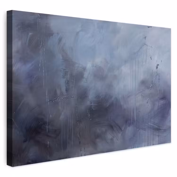 Buiten canvas - Abstract - Kwaststreken - Modern - Kunst - Grijs — 1