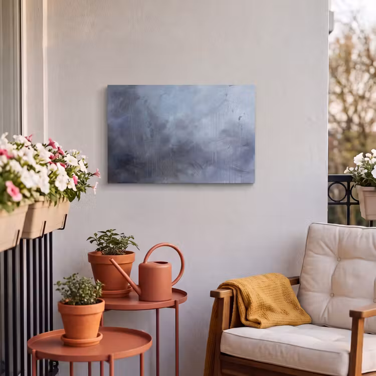 Buiten canvas - Abstract - Kwaststreken - Modern - Kunst - Grijs — 3