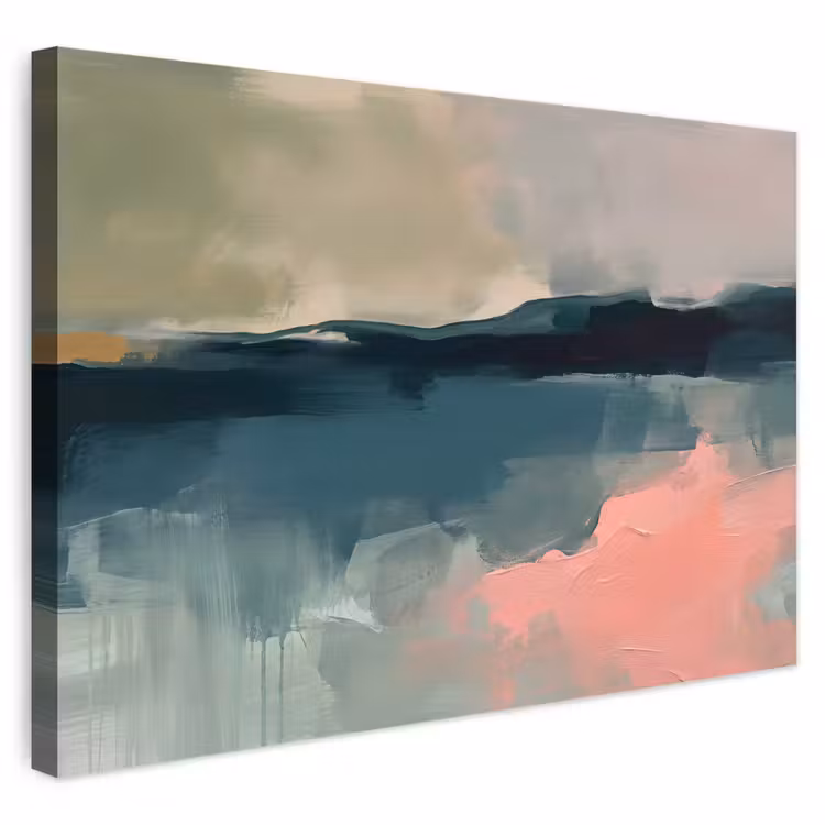 Buiten canvas - Abstract - Landschap - Kunst - Modern - Groen - Blauw — 1