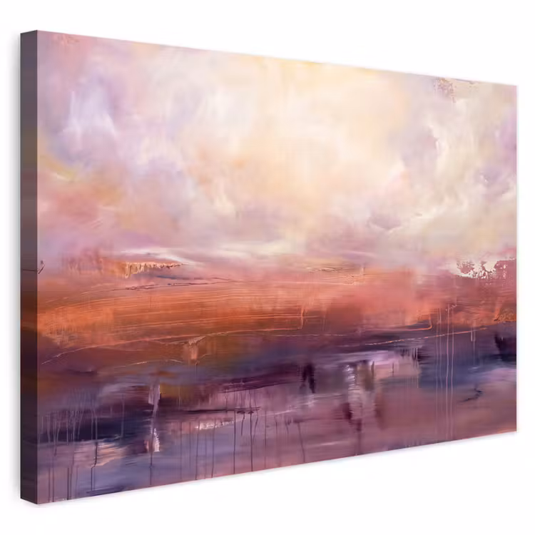 Buiten canvas - Abstract - Landschap - Modern - Paars - Oranje — 1