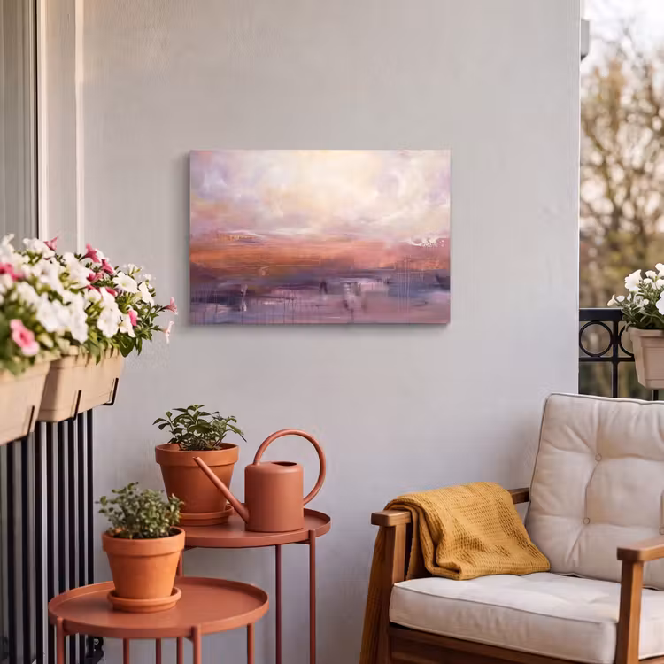 Buiten canvas - Abstract - Landschap - Modern - Paars - Oranje — 3