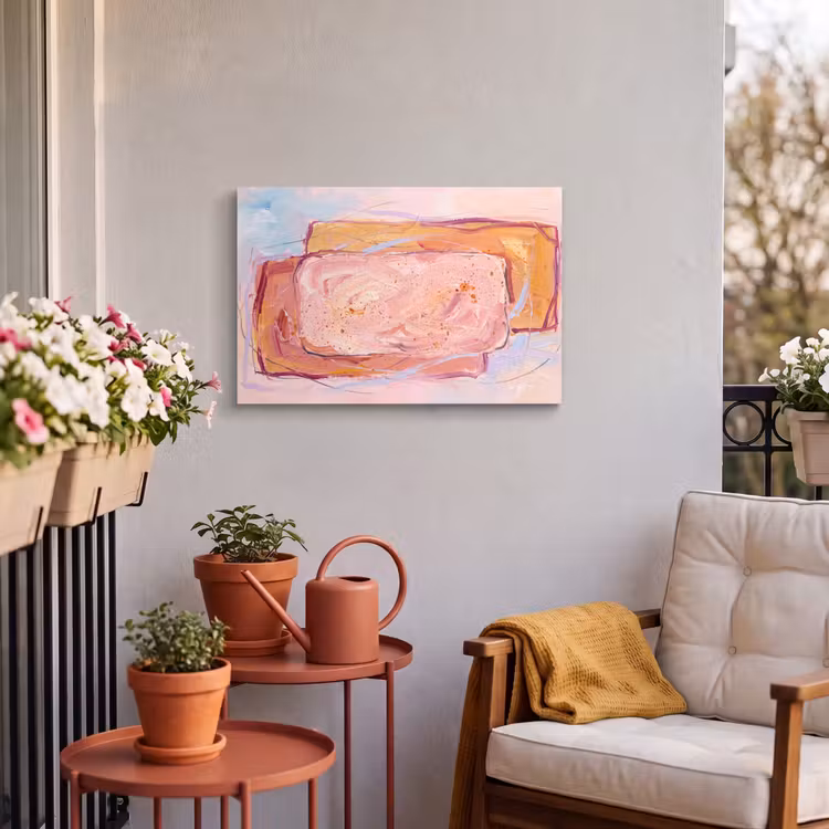 Buiten canvas - Abstract - Vormen - Modern - Roze — 3