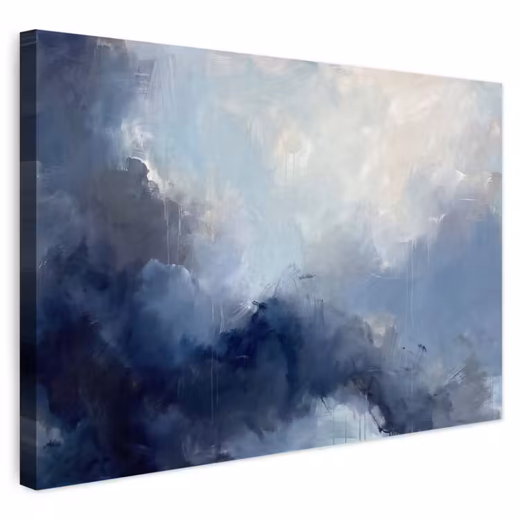 Buiten canvas - Abstract - Wolken - Modern - Blauw - Kunst — 1