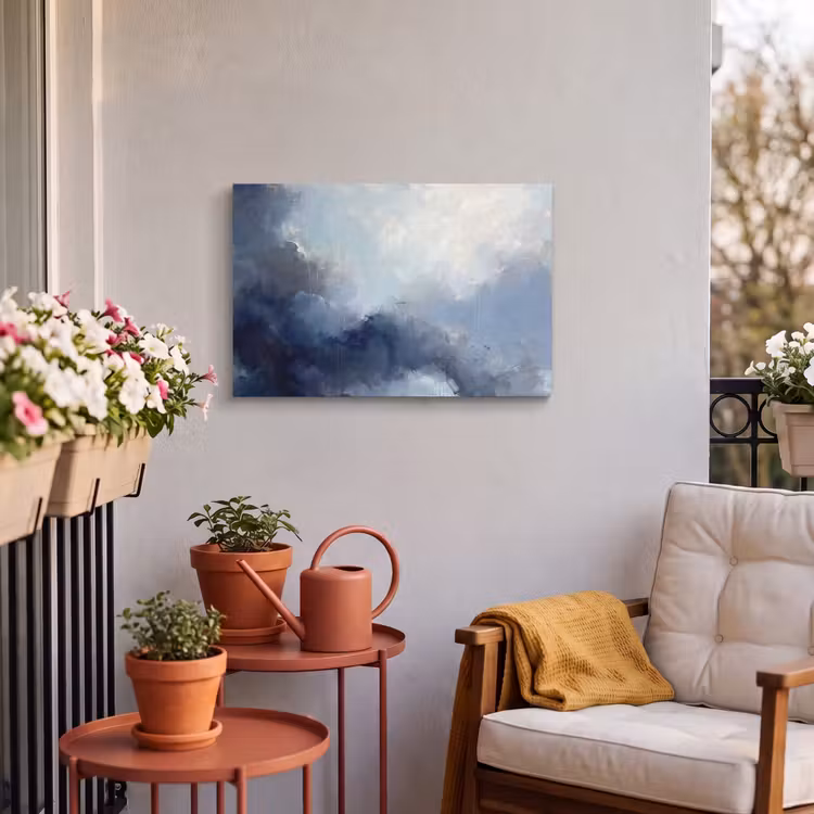Buiten canvas - Abstract - Wolken - Modern - Blauw - Kunst — 3