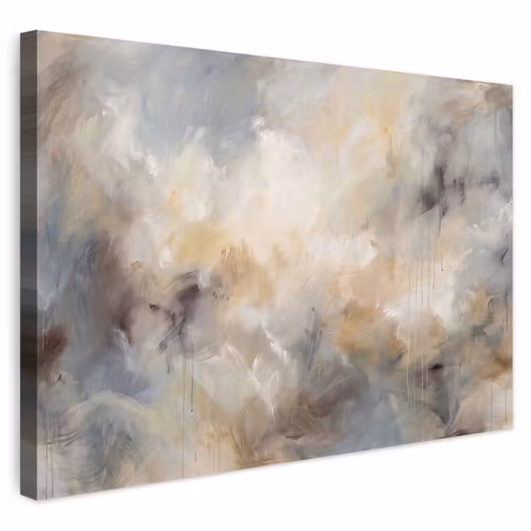 Buiten canvas - Abstract - Wolken - Sfeervol - Beige - Grijs — 1