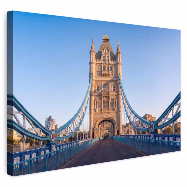 Buiten canvas - Brug - Toren - Architectuur - Klassiek - Blauw — 1