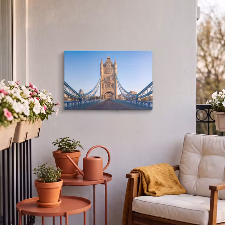 Buiten canvas - Brug - Toren - Architectuur - Klassiek - Blauw — 3