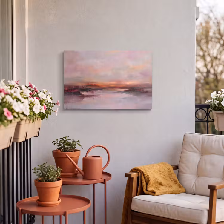 Buiten canvas - Landschap - Zonsondergang - Abstract - Modern - Roze — 3