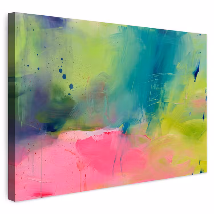 Buiten canvas - Abstract - Kleuren - Modern - Groen - Roze — 1