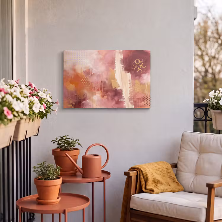 Buiten canvas - Abstract - Rood - Goud - Modern - Kunst — 3
