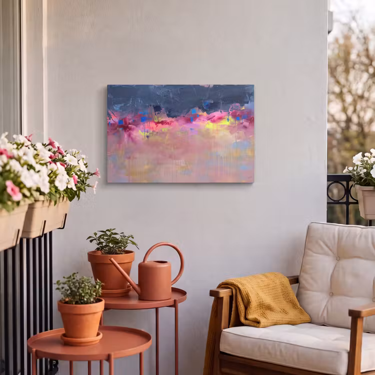Buiten canvas - Abstract - Textuur - Kleuren - Modern - Roze — 3