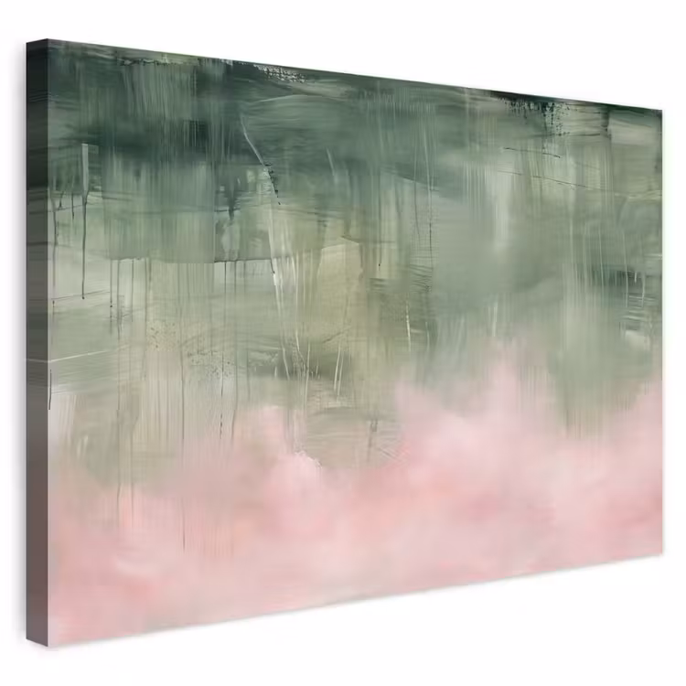 Buiten canvas - Kunst - Abstract - Modern - Groen - Roze — 1