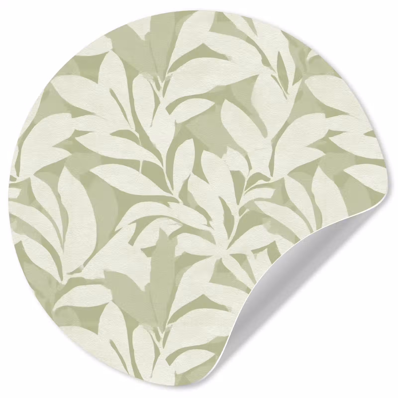 Behangcirkel - Saliegroen - Botanisch - Minimalistisch - Patroon — 1
