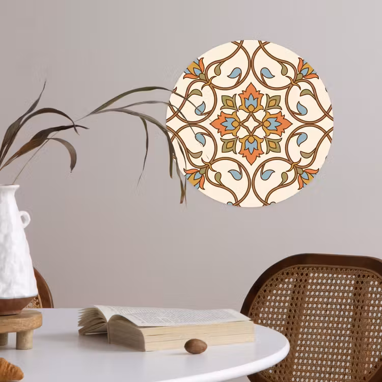 Behangcirkel - Patroon - Bloemen - Ornament - Kleurrijk — 4