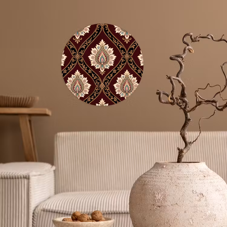 Behangcirkel - Patroon - Bloemmotief - Decoratie - Klassiek - Rood — 2