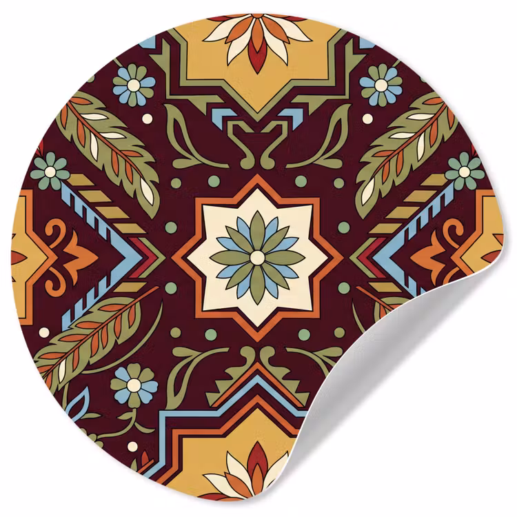 Behangcirkel - Patroon - Floraal - Geometrisch - Kleurrijk - Decoratie — 1