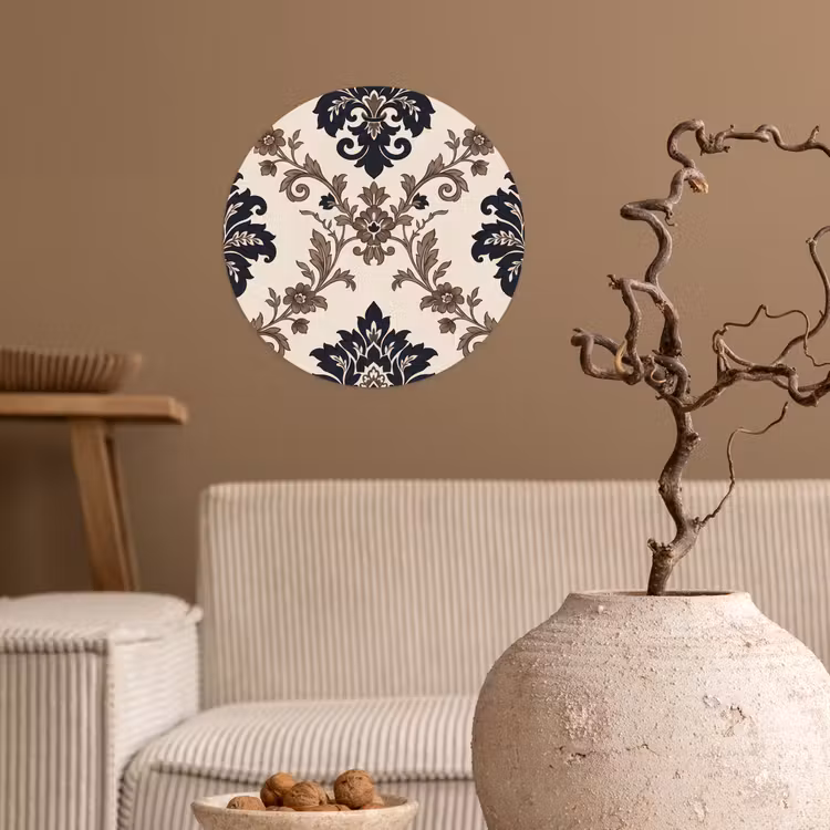 Behangcirkel - Patroon - Floraal - Klassiek - Beige-blauw — 2