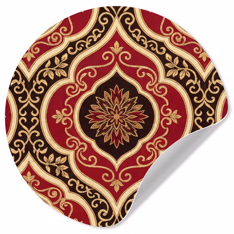 Behangcirkel - Patroon - Ornament - Barok - Rood - Goud — 1