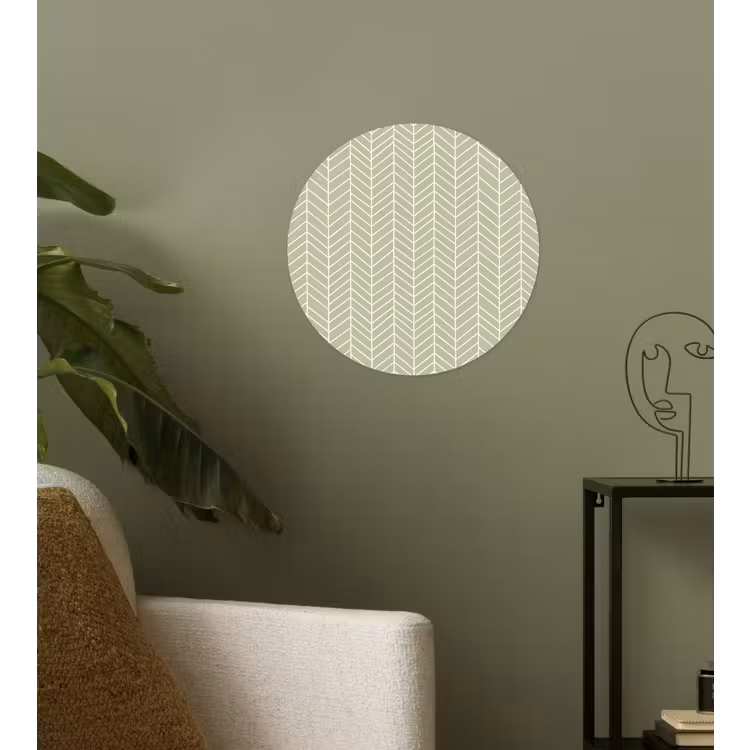 Behangcirkel - Saliegroen - Visgraat - Geometrisch - Patroon — 3