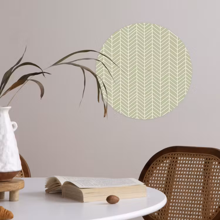 Behangcirkel - Saliegroen - Visgraat - Geometrisch - Patroon — 4