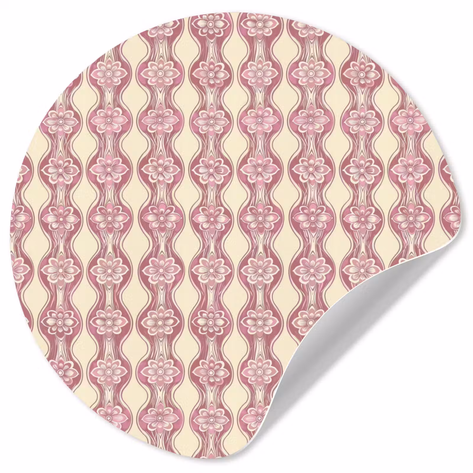 Behangcirkel - Paarsroze - Bloemen - Retro - Patroon — 1