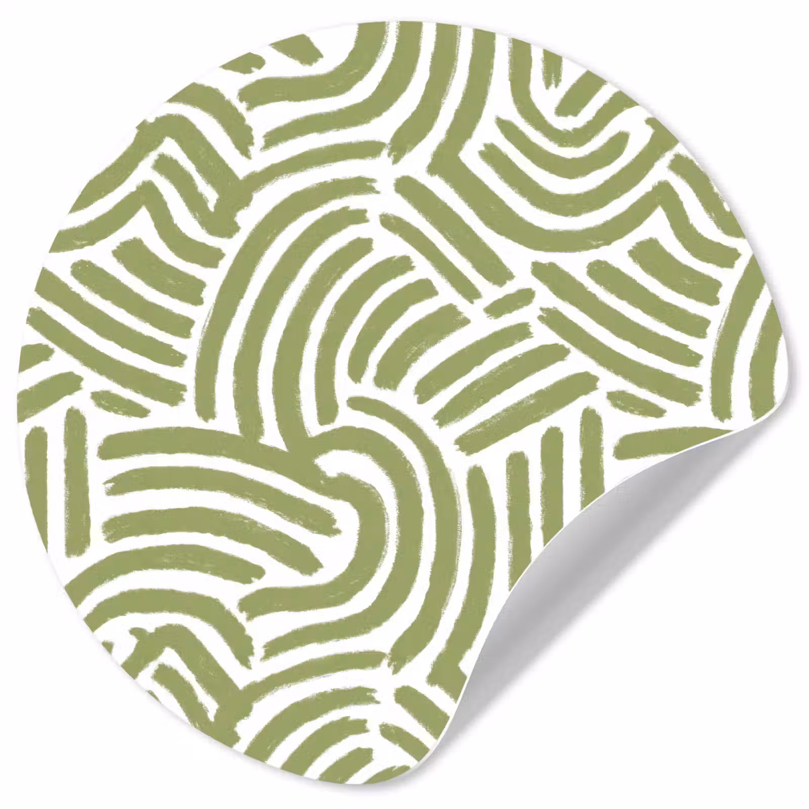 Behangcirkel - Saliegroen - Abstract - Bogen - Handgetekend - Patroon — 1