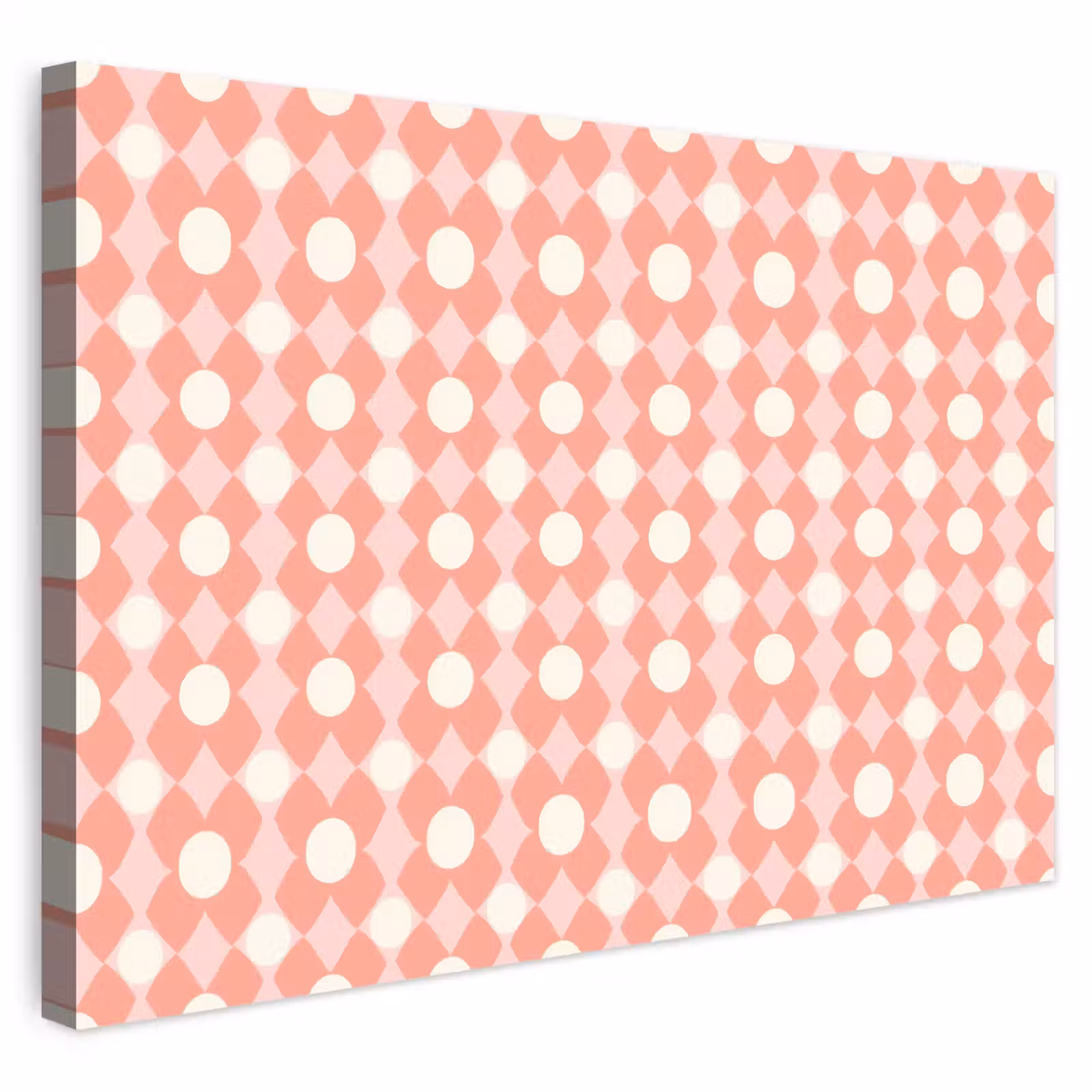 Buiten canvas - Koraal - Retro - Geometrisch - Patroon — 1